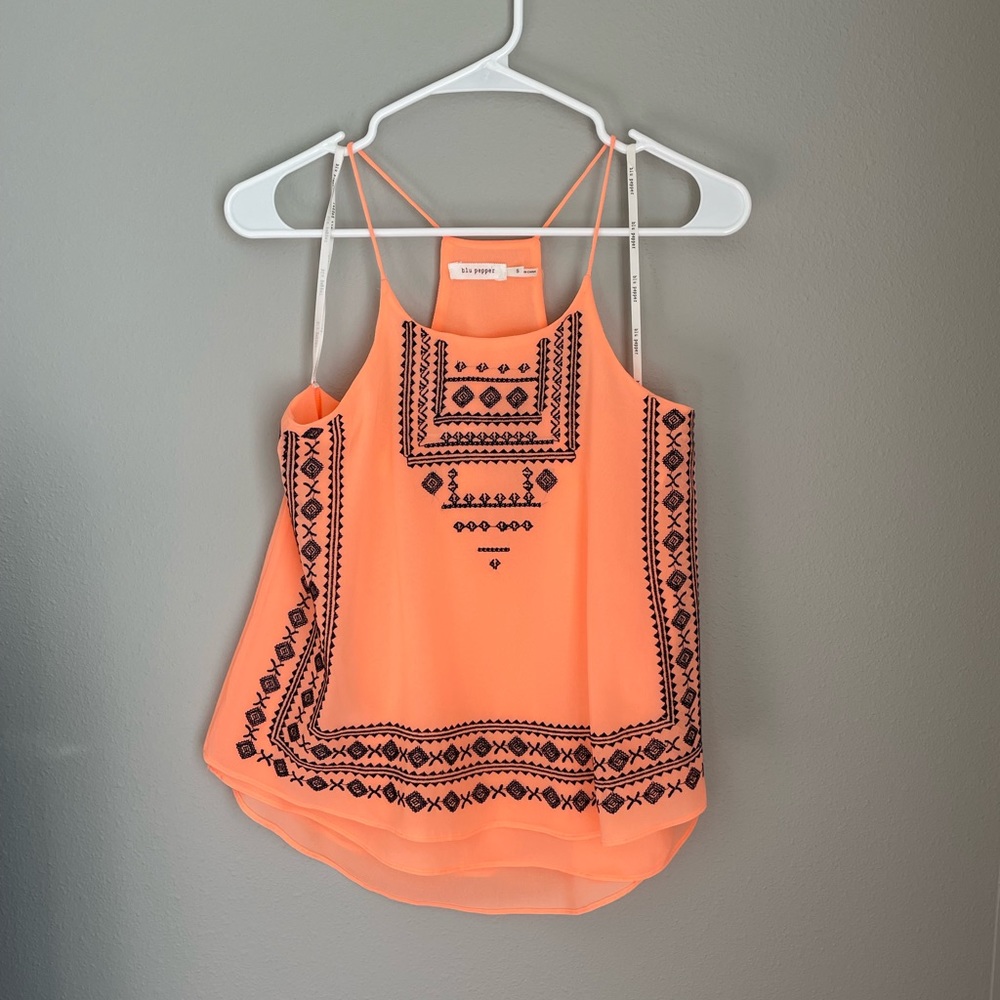 Women’s Bright Tank with Embroidered Details